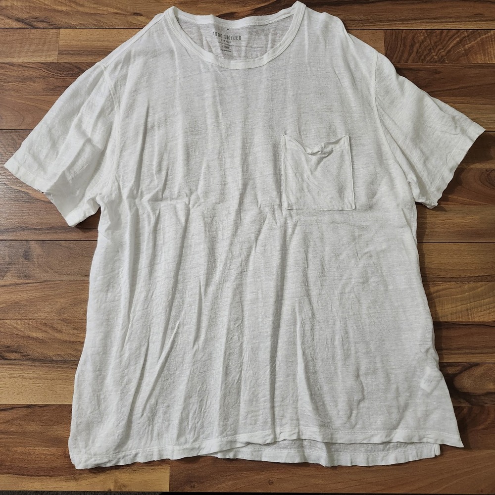 Todd Snyder Linen Pocket T-Shirt White Size XL - Picture 2 of 12